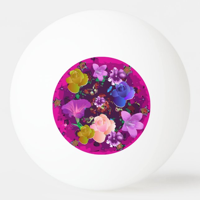 Lebhafter rosa Abstrakter Pingpong-Ball Tischtennisball (Vorderseite)