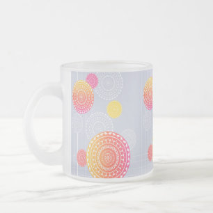 Lebhafter rosa Gelber Random Mandala Mattglastasse