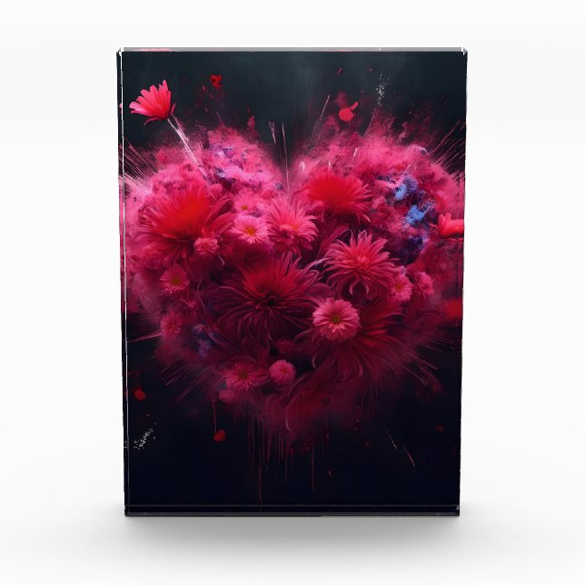 Lebhafter rosa Herzschlag Fotoblock (Vorderseite)