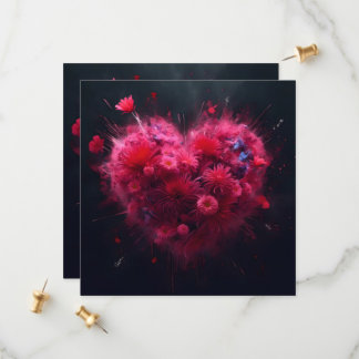 Lebhafter rosa Herzschlag Save The Date