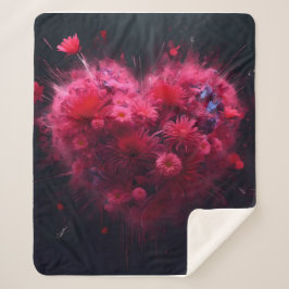 Lebhafter rosa Herzschlag Sherpadecke