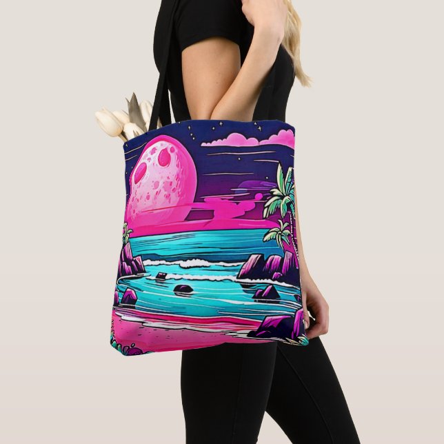 Lebhafter rosa Mondstrand Tasche (Von Nahem)