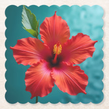 Lebhafter Roter Hibiskus in vollem Glanz