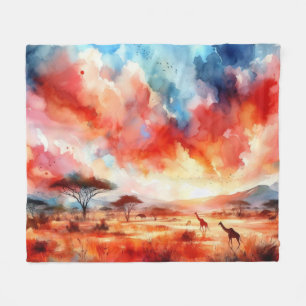 Lebhafter Safari Sunset Fleecedecke
