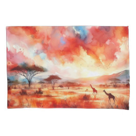 Lebhafter Safari Sunset Kissenbezug