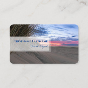 Lebhafter Sandstrand Sonnenuntergang Agent Visitenkarte