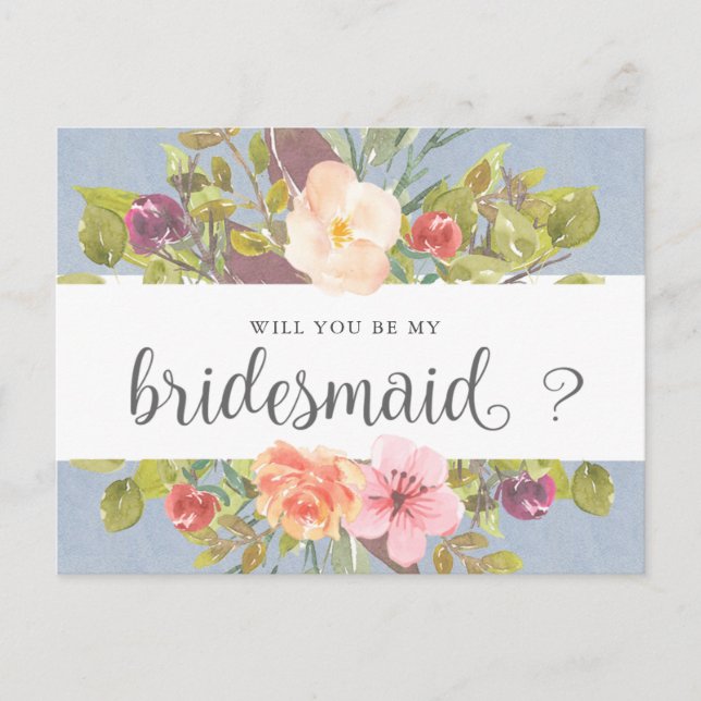 Lebhafter Sommer | Einladung von Bridesmaid Postka Postkarte (Vorderseite)
