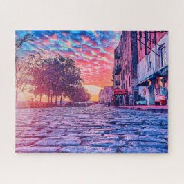 Lebhafter Sonnenaufgang am Rad Puzzle