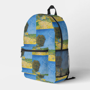 Lebhafter sonniger Weg & Gelbes Haus von Van Gogh Bedruckter Rucksack