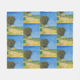 Lebhafter sonniger Weg & Gelbes Haus von Van Gogh Fleecedecke