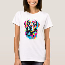 Lebhafter Spritzer Dog Pop, farbenfroh T-Shirt