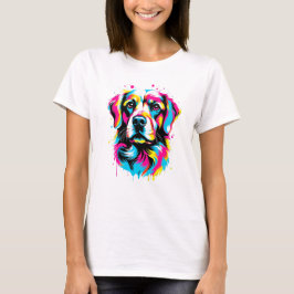 Lebhafter Spritzer Dog Pop, farbenfroh T-Shirt