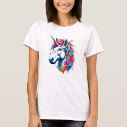 Lebhafter Spritzer Einhorn Pop Kunst, Dichtung und T-Shirt
