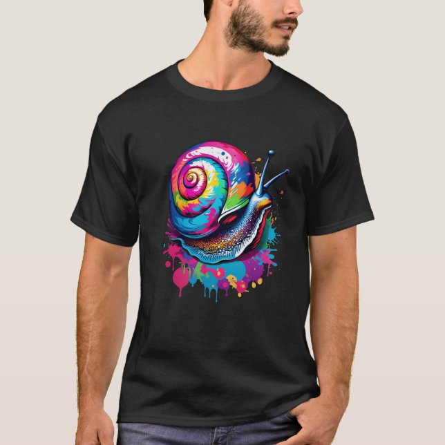 Lebhafter Spritzer Snail Pop T-Shirt (Vorderseite)