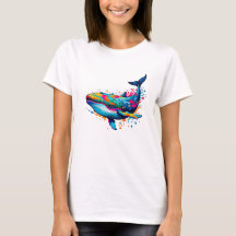 Lebhafter Spritzer Whale Pop Kunst, Dichtung und