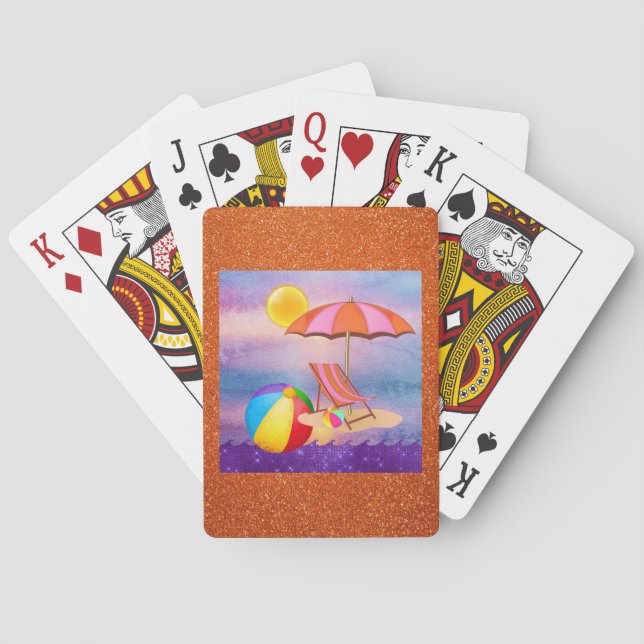 Lebhafter Strand Spielkarten (Rückseite)