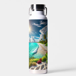 Lebhafter Strand von Blue Tropical Trinkflasche