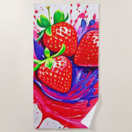 Lebhafter Strawberry Splash Strandtuch