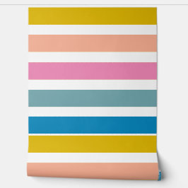 Lebhafter Streifen Design Rosa und blauer Ballon Tapete