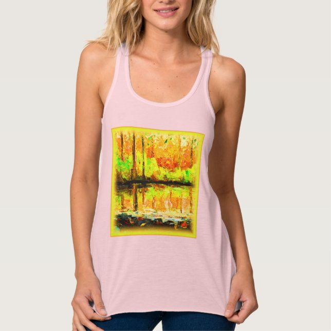 "Lebhafter Sumpfwald" Niedliche Malerei. Jetzt kau Tank Top (Vorderseite)