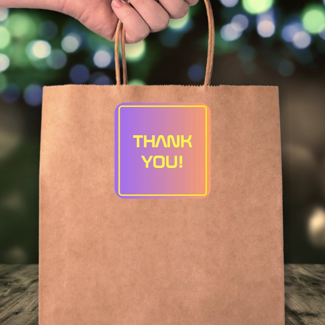 Lebhafter Sunset Modern Tech Abschluss Quadratischer Aufkleber (Von Creator hochgeladen)