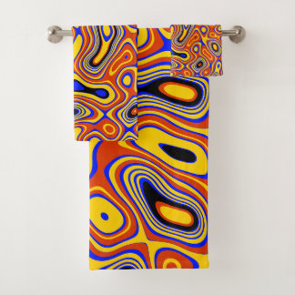 Lebhafter Swirl: Ein farbenprächtiges Abstraktes Badhandtuch Set