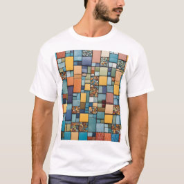 "Lebhafter T - Shirt der Mosaikkunst - Farbenfrohe