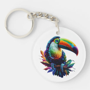 Lebhafter Toucan Bird - Tropische Natur Kunst Schlüsselanhänger