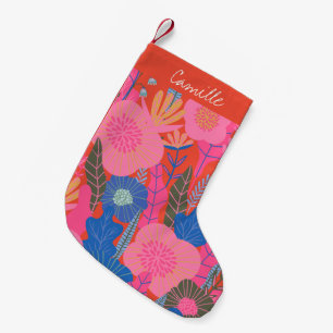 Lebhafter tropischer Blütendschungel Personalisier Kleiner Weihnachtsstrumpf