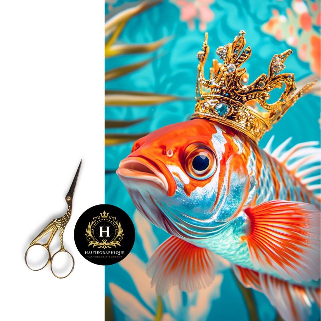 Lebhafter Vintager Blumenfisch Seidenpapier (Von Creator hochgeladen)