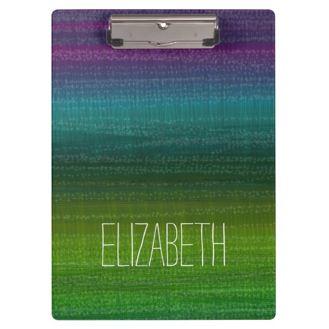 Lebhafter Watercolor Abstrakt Stripes Individuelle Klemmbrett (Vorderseite)