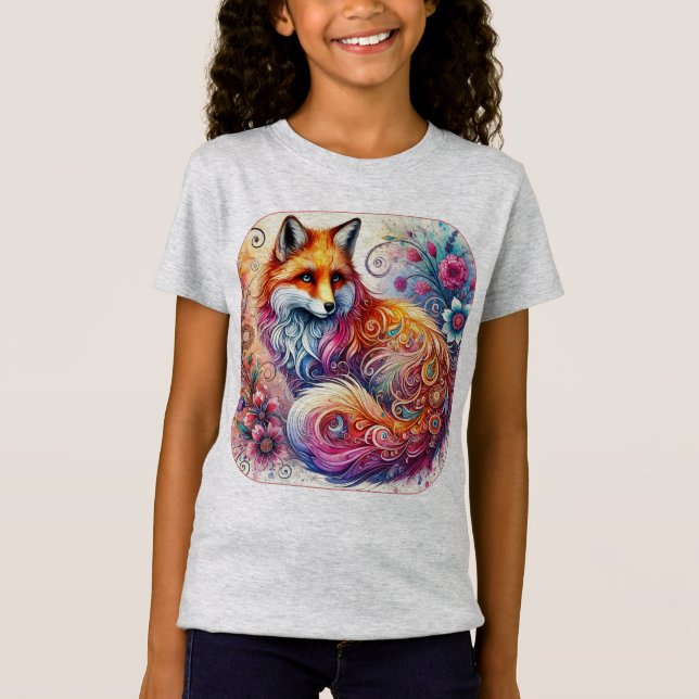 Lebhafter Watercolor Fox-T - Shirt (Vorderseite)