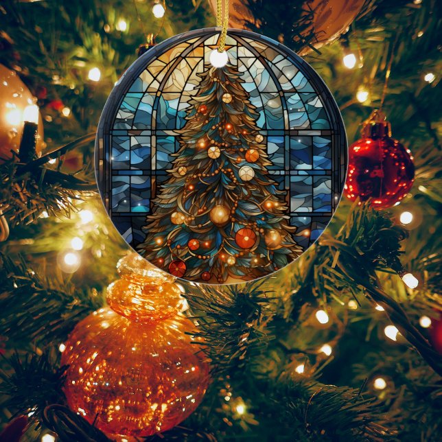 Lebhafter Weihnachtsbaum aus Glas Keramik Ornament (Von Creator hochgeladen)