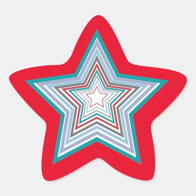 Lebhafter Weihnachtsstar Stern-Aufkleber (Vorderseite)