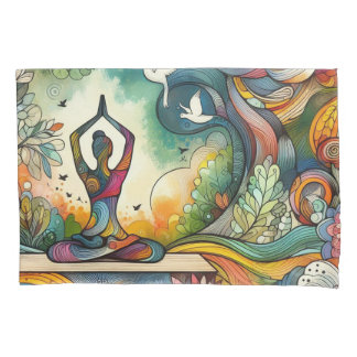 Lebhafter Yoga-Serenity-Standard Kissenbezug