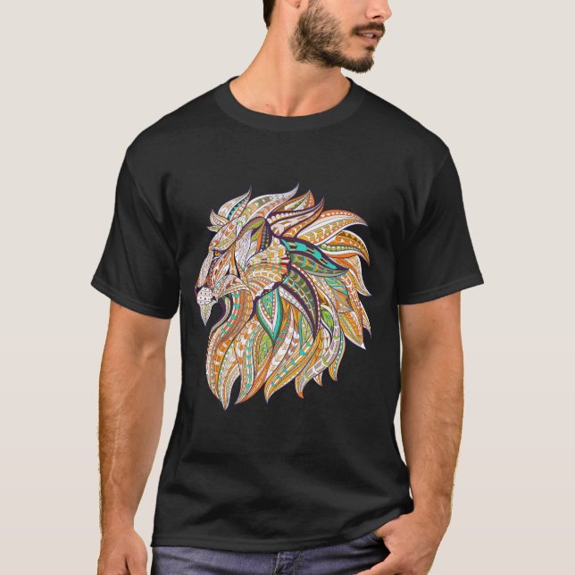 Lebhafter, zeichnend Löwe T-Shirt (Vorderseite)