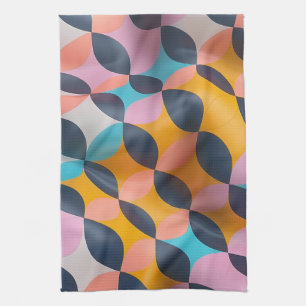 Lebhaftes 3D Petal Geometry Muster in fett Farben Geschirrtuch