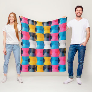 Lebhaftes 3D-Stundenglas Geometrisches Muster Fleecedecke