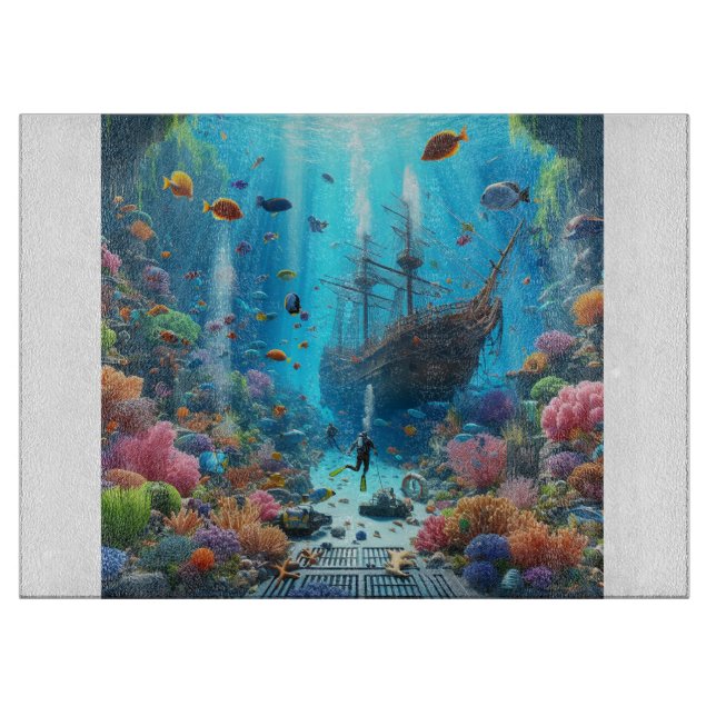 Lebhaftes Abenteuer unter Wasser für Korallenriffe Schneidebrett (Vorderseite)