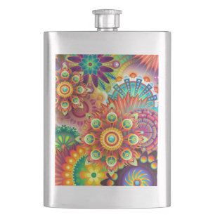 Lebhaftes Abstrakt Flachmann