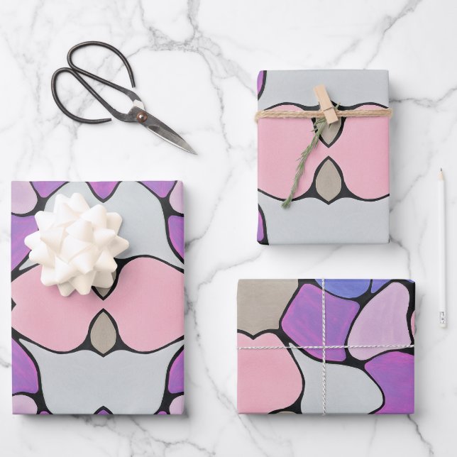 Lebhaftes Abstrakt Geschenkpapier Set (Vorderseite)