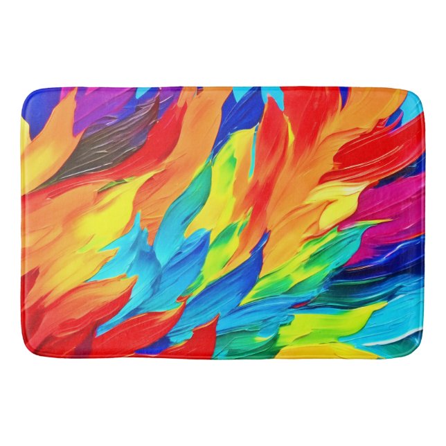 Lebhaftes Abstraktes Ausdrucksbild Badematte (Vorderseite)