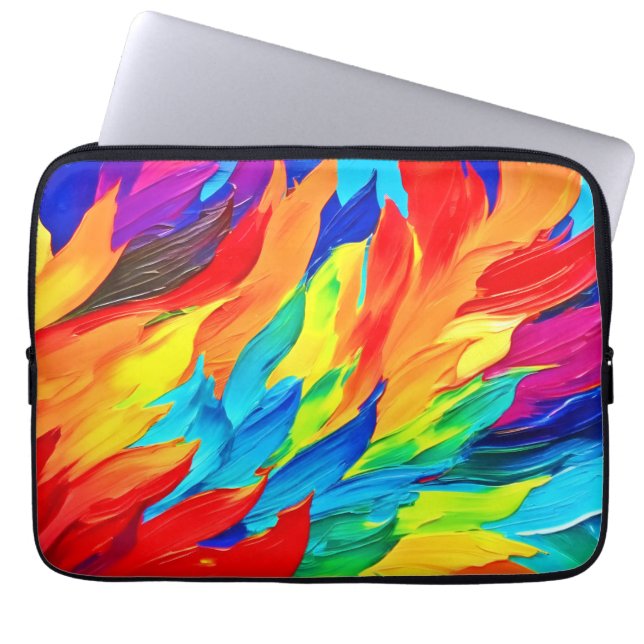 Lebhaftes Abstraktes Ausdrucksbild Laptopschutzhülle (Vorderseite)