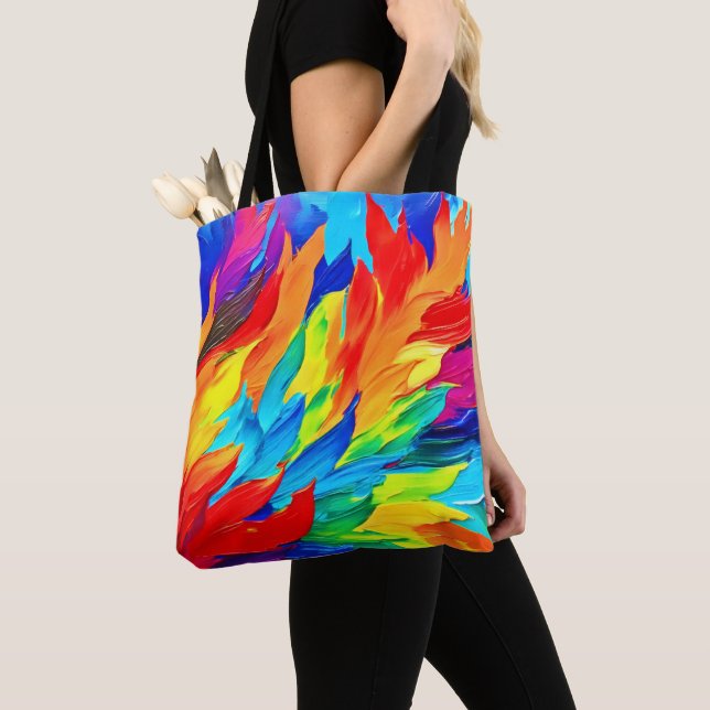 Lebhaftes Abstraktes Ausdrucksbild Tasche (Von Nahem)