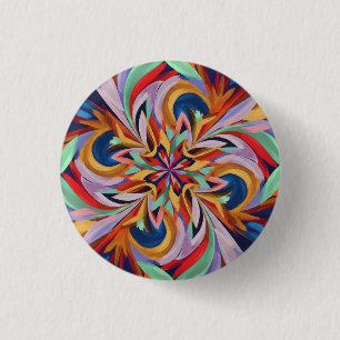 Lebhaftes Abstraktes Bloom - farbenfrohe Wand an W Button