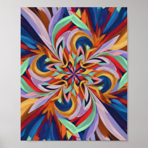Lebhaftes Abstraktes Bloom - farbenfrohe Wand an W Poster