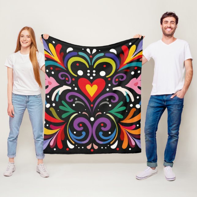 Lebhaftes abstraktes Blumendesign Fleecedecke (Beispiel)