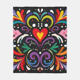 Lebhaftes abstraktes Blumendesign Fleecedecke