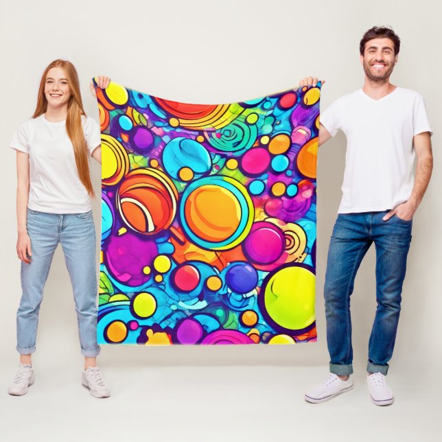 Lebhaftes Abstraktes Bubbles Artwork Fleecedecke (Beispiel)