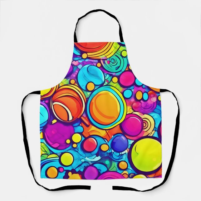Lebhaftes Abstraktes Bubbles Artwork Schürze (Vorderseite)